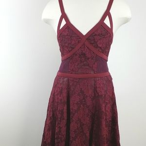 Free People Maroon Sheer Dress